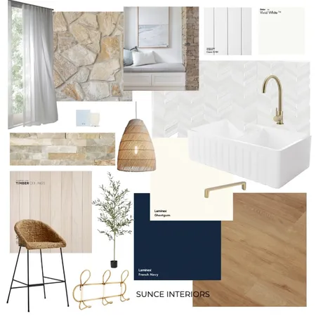 hamptons coastal kitchen and living Interior Design Mood Board by Emma Hurrell Interiors on Style Sourcebook