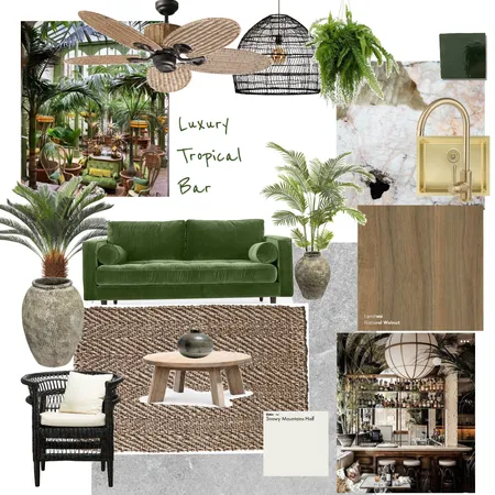 Module 3 mood board - Luxury Tropical Bar Interior Design Mood Board by Heather Marie Interiors on Style Sourcebook