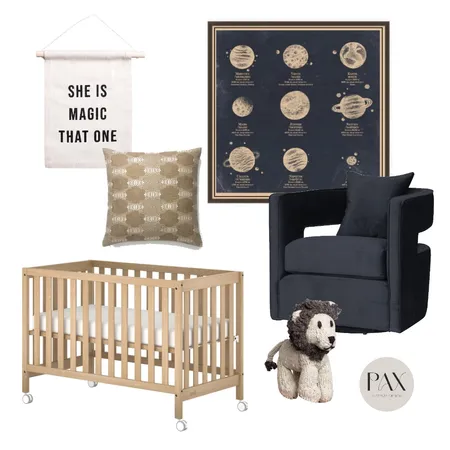 Navy & Natural Nursery Interior Design Mood Board by PAX Interior Design on Style Sourcebook