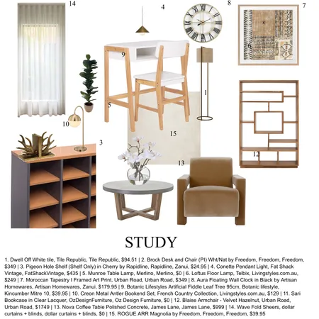 STUDY Interior Design Mood Board by Isha02 on Style Sourcebook