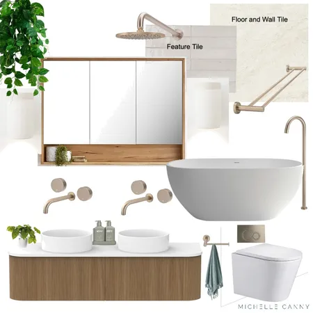 Modern Textured Master Bathroom Interior Design Mood Board by Michelle Canny Interiors on Style Sourcebook