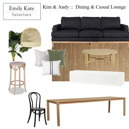 Kim & Andy Dining Casual Lounge Interior Design Mood Board by EmilyKateInteriors on Style Sourcebook