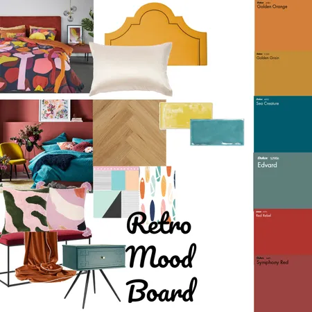 Retro Mood Board Interior Design Mood Board by Kore Interiors on Style Sourcebook