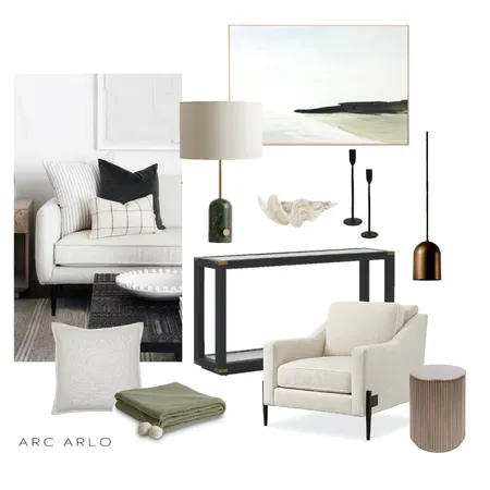 Mono Reading Nook Interior Design Mood Board by Arc and Arlo on Style Sourcebook