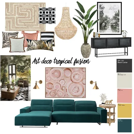 Art Deco tropical fusion Interior Design Mood Board by StudioMac on Style Sourcebook