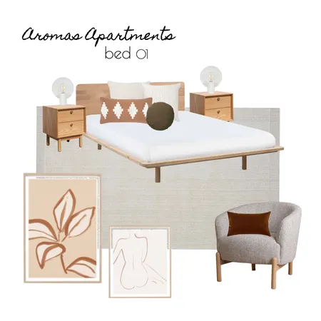 aromas apartments - bed 01 Interior Design Mood Board by lydiamaskiell on Style Sourcebook