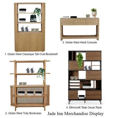 Jade Inn Merchandise Display Interior Design Mood Board by bronteskaines on Style Sourcebook