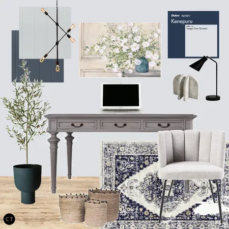 Moody Blue Study Interior Design Mood Board by Carly Thorsen Interior Design on Style Sourcebook