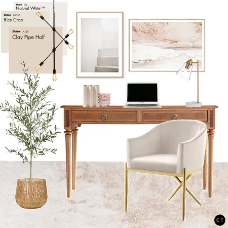 Warm Study Interior Design Mood Board by Carly Thorsen Interior Design on Style Sourcebook