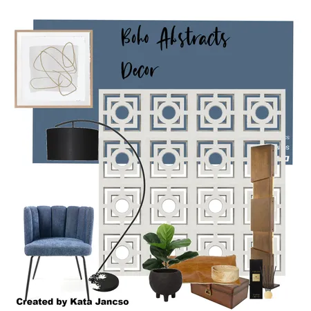 Boho Abstract Decor Interior Design Mood Board by Kata Jancsó on Style Sourcebook