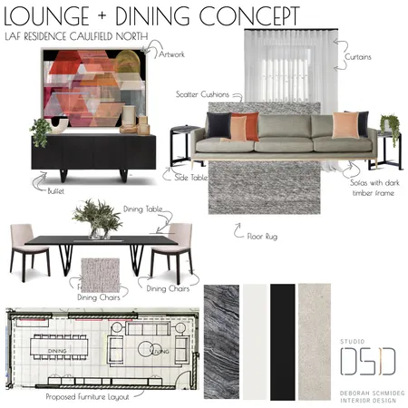 ALF Residence Lounge + Dining Rev B Interior Design Mood Board by Debschmideg on Style Sourcebook