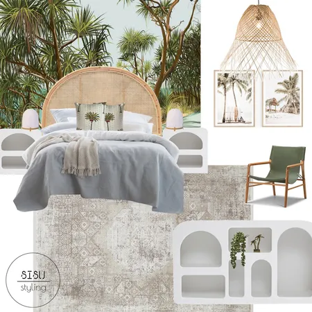 Teen bedroom green palms Interior Design Mood Board by Sisu Styling on Style Sourcebook