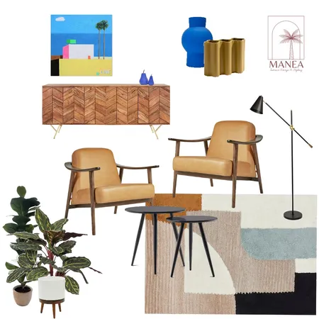 Midcentury Sitting area Interior Design Mood Board by Manea Interior Design & Styling on Style Sourcebook