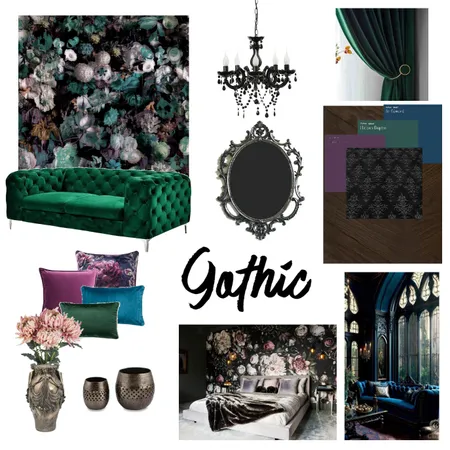 Gothic Interior Design Mood Board by Kactus Rose on Style Sourcebook