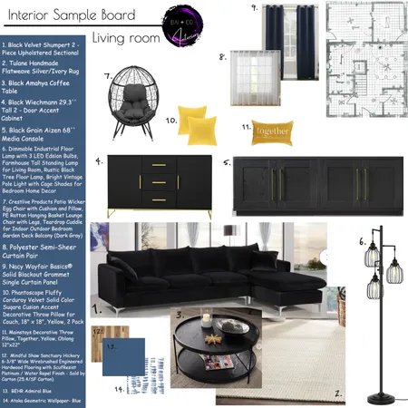 IDI Module 9 Interior Sample Board - Livingroom Interior Design Mood Board by bai12345 on Style Sourcebook