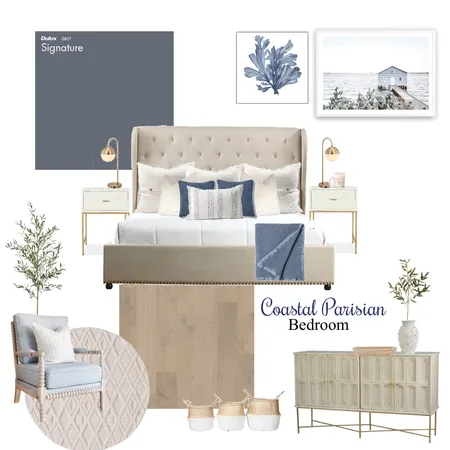 Coastal Parisian Bedroom Interior Design Mood Board by Morganizing Co. on Style Sourcebook