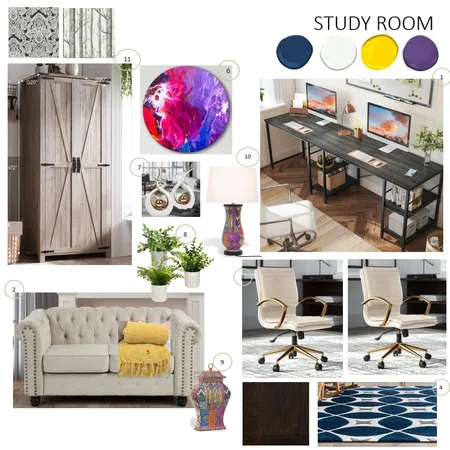 STUDY ROOM Interior Design Mood Board by ndesigns on Style Sourcebook