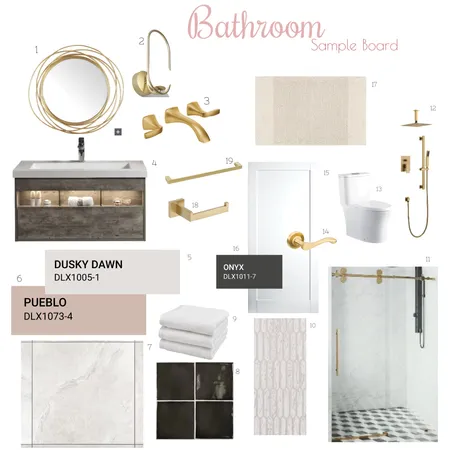 Bathroom sample board Interior Design Mood Board by laila elamir on Style Sourcebook