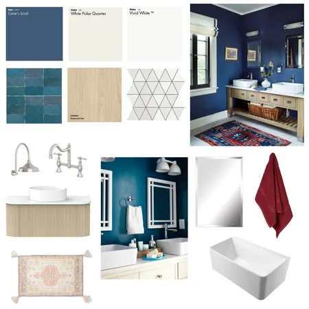 Royal Blue Bathroom Interior Design Mood Board by Greenterior Design on Style Sourcebook