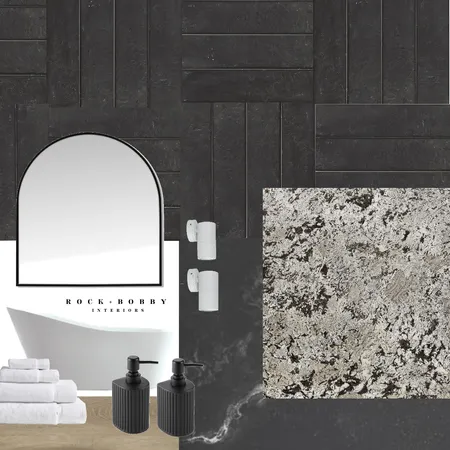 basic black bathroom Interior Design Mood Board by ameliarogers on Style Sourcebook