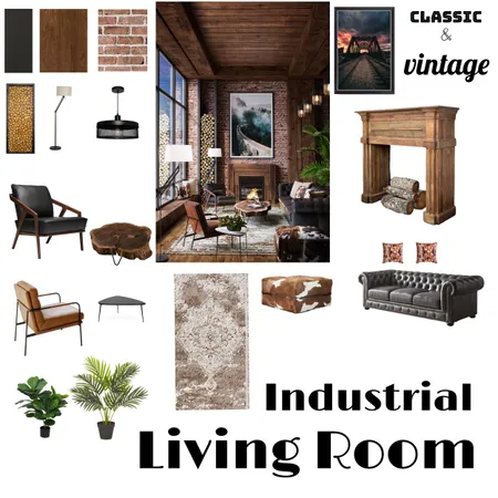 Industrial Living room Interior Design Mood Board by Acorns on Style Sourcebook