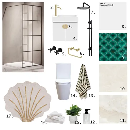 Sample Board - Royal Green Bathroom Interior Design Mood Board by Greenterior Design on Style Sourcebook