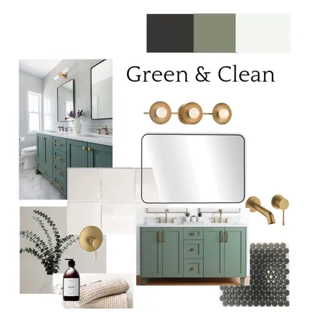 Tara Master Bathroom Green and Clean Interior Design Mood Board by alexnihmey on Style Sourcebook