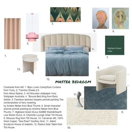 Master bedroom Interior Design Mood Board by Sarahsig on Style Sourcebook