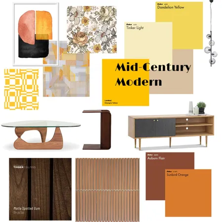 Yellow Mid-Century Modern Interior Design Mood Board by maeid23180@gmail.com on Style Sourcebook