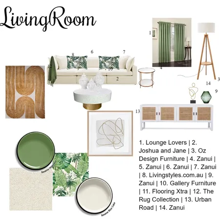 Living Room Sample Board Interior Design Mood Board by KerryW on Style Sourcebook