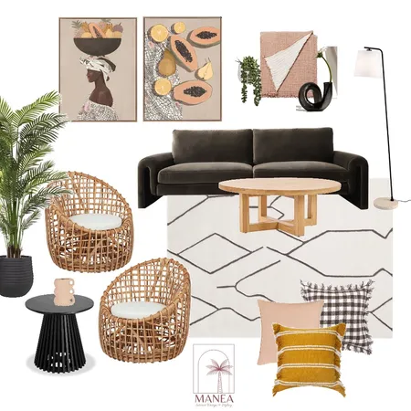 Modern Tropics Living Room Interior Design Mood Board by Manea Interior Design & Styling on Style Sourcebook