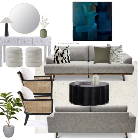 Mid modern living Interior Design Mood Board by Interiors By Zai on Style Sourcebook