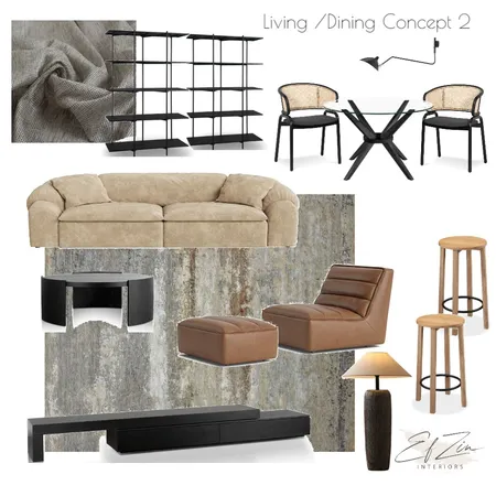 Nick's home - Living/Dining Concept 2 Interior Design Mood Board by EF ZIN Interiors on Style Sourcebook