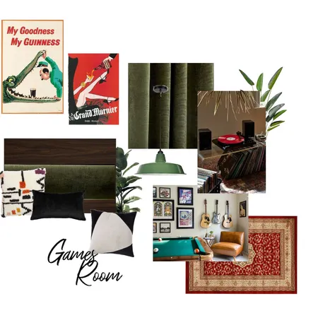 Games room mood board Interior Design Mood Board by Ashleigh Charlotte on Style Sourcebook