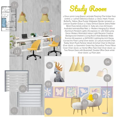 Study Room Interior Design Mood Board by may el sherif on Style Sourcebook