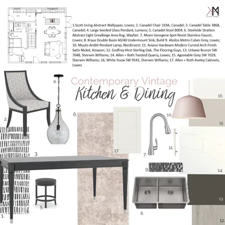 Contemporary Vintage Kitchen / Dining Room Interior Design Mood Board by Kat Morris Interior Design on Style Sourcebook