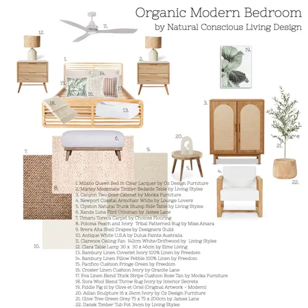 Organic Modern Bedroom Interior Design Mood Board by Natural Conscious Living Design on Style Sourcebook