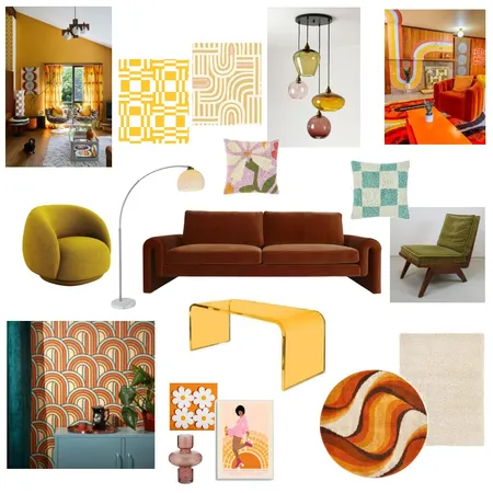 Retro Living Room Interior Design Mood Board by savneetsingh on Style Sourcebook