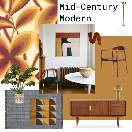 Mid-Century Modern Interior Design Mood Board by Moon&Fern on Style Sourcebook