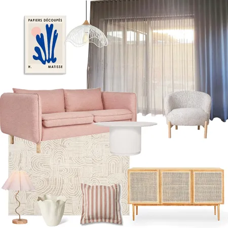 Powder Pink Livingroom Interior Design Mood Board by LiliBrad on Style Sourcebook