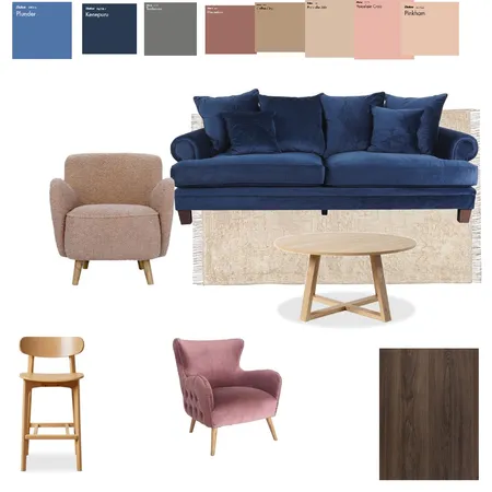 blue brown dusty rose Interior Design Mood Board by yacine on Style Sourcebook