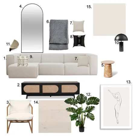 Living Room Sample Board Interior Design Mood Board by jasminezalena on Style Sourcebook