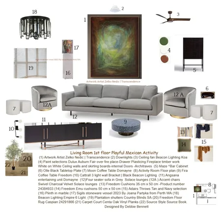 Living Room Playful Mexican Living Interior Design Mood Board by Refined By Design Pty Ltd on Style Sourcebook