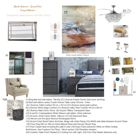 Module 9 Master Bedroom Part A Interior Design Mood Board by Refined By Design Pty Ltd on Style Sourcebook