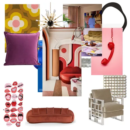 Retro Red Interior Design Mood Board by TerriHahipene on Style Sourcebook