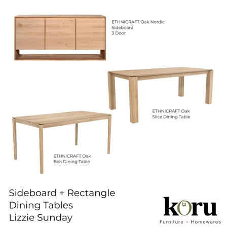 Lizzie Sunday - Sideboard + Rectangle Dining Tables Interior Design Mood Board by bronteskaines on Style Sourcebook