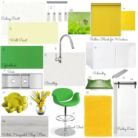 Kitchen Analogous Sample Board Interior Design Mood Board by Michela on Style Sourcebook