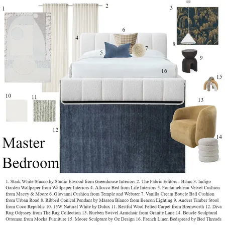 Master bedroom Interior Design Mood Board by ainsleighblair on Style Sourcebook