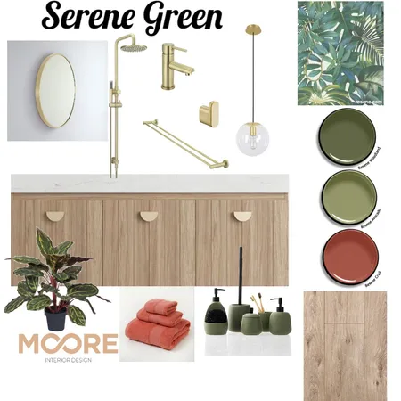 Serene Green Bathroom Interior Design Mood Board by MOORE93 on Style Sourcebook