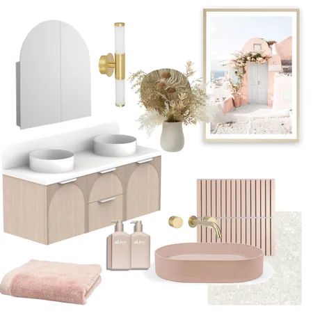 Santorini Pink Bathroom Interior Design Mood Board by Bridgeport Design Studio on Style Sourcebook